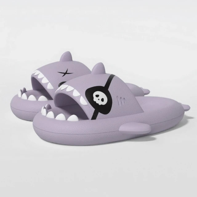 Pirate Shark Slippers Summer Women Cute Flip-Flop Men Home EVA Thick Bottom Slides Light Funny Sandals Couples Adult Beach Shoes