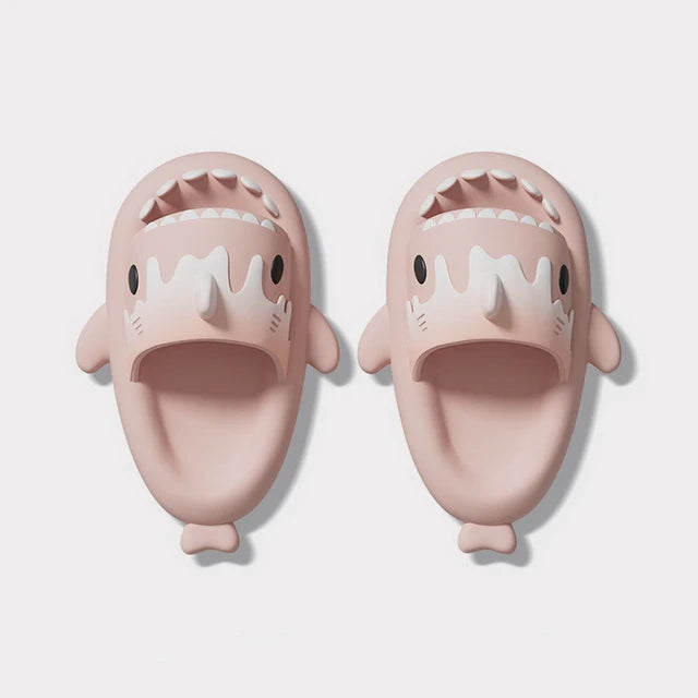 Ice Cream Shark Slippers Women's Slippers 2023 New Summer Indoor Outdoor Household Anti Slip Men Slippers Sandals 4cm Thick Sole