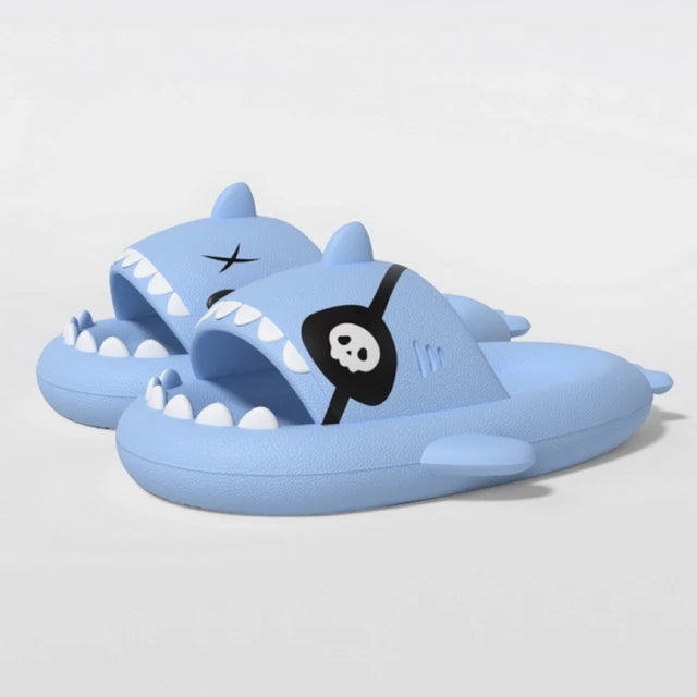 Pirate Shark Slippers Summer Women Cute Flip-Flop Men Home EVA Thick Bottom Slides Light Funny Sandals Couples Adult Beach Shoes