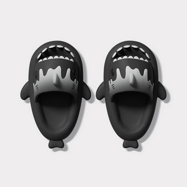 Ice Cream Shark Slippers Women's Slippers 2023 New Summer Indoor Outdoor Household Anti Slip Men Slippers Sandals 4cm Thick Sole