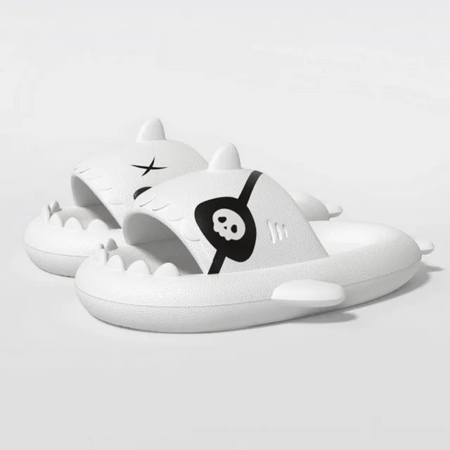 Pirate Shark Slippers Summer Women Cute Flip-Flop Men Home EVA Thick Bottom Slides Light Funny Sandals Couples Adult Beach Shoes