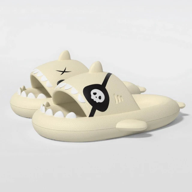 Pirate Shark Slippers Summer Women Cute Flip-Flop Men Home EVA Thick Bottom Slides Light Funny Sandals Couples Adult Beach Shoes