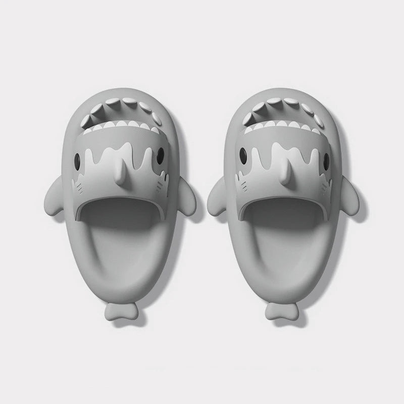 Ice Cream Shark Slippers Women's Slippers 2023 New Summer Indoor Outdoor Household Anti Slip Men Slippers Sandals 4cm Thick Sole