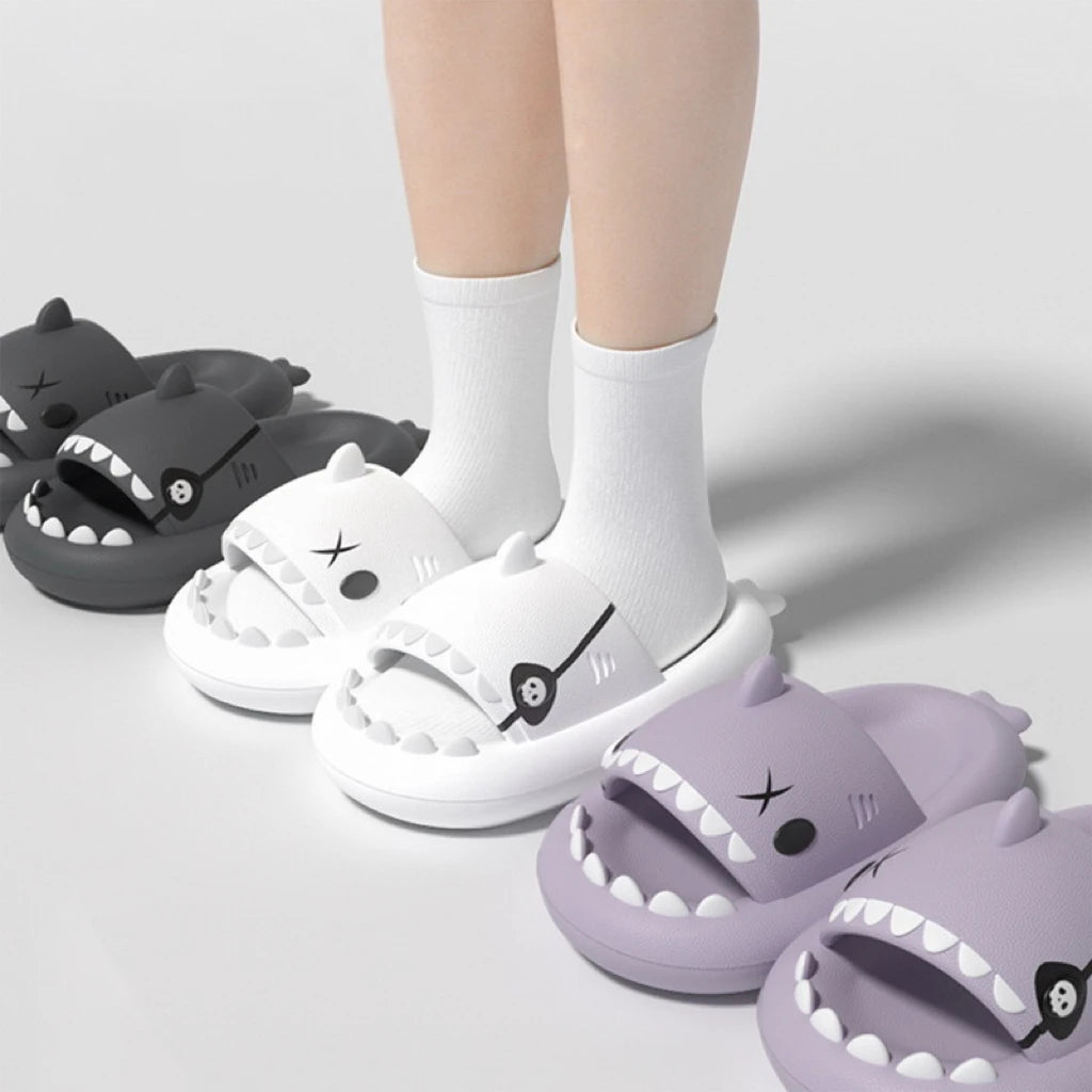 Pirate Shark Slippers Summer Women Cute Flip-Flop Men Home EVA Thick Bottom Slides Light Funny Sandals Couples Adult Beach Shoes