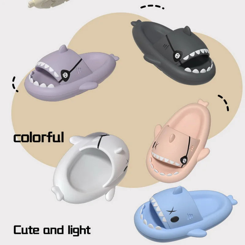 Pirate Shark Slippers Summer Women Cute Flip-Flop Men Home EVA Thick Bottom Slides Light Funny Sandals Couples Adult Beach Shoes