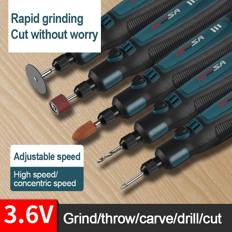 5000-10000-15000r Mini Grinder Engraver Pen Cordless Electric Grinder Set Engraving Grinding Machine Polisher Electric Drill Kit